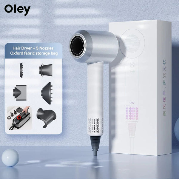 Planet Gates Pink 2 Nozzles / EU Oley High-speed Hair Dryer 900W Lightweight Powerful Brushless Motor Low Noise Quick Dryer Negative Ionic Blow Dryer