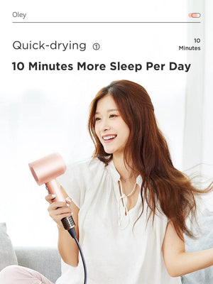 Planet Gates Pink 2 Nozzles / EU Oley High-speed Hair Dryer 900W Lightweight Powerful Brushless Motor Low Noise Quick Dryer Negative Ionic Blow Dryer
