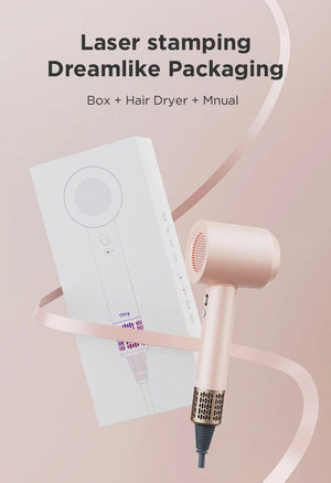 Planet Gates Pink 2 Nozzles / EU Oley High-speed Hair Dryer 900W Lightweight Powerful Brushless Motor Low Noise Quick Dryer Negative Ionic Blow Dryer