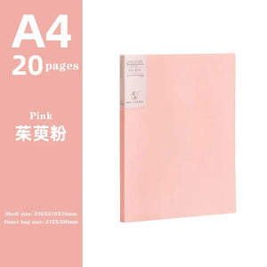 Planet Gates pink 20 pages JIANWU A4 Morandi File Bag 100 Pages Data Book Large Capacity File Folder Portfolio Office Stationery