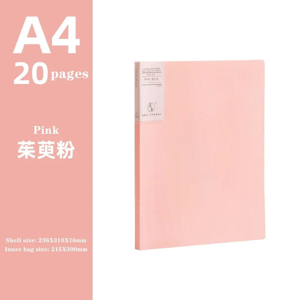 Planet Gates pink 20 pages JIANWU A4 Morandi File Bag 100 Pages Data Book Large Capacity File Folder Portfolio Office Stationery