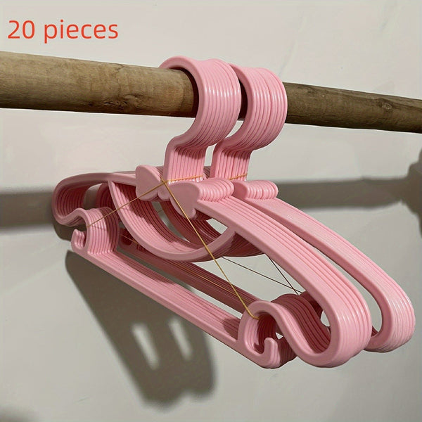 Planet Gates Pink / 20 Sticks 10/20pcs Baby Clothes Storage Plastic Hangers, Kid Clothes Drying Racks, Durable Anti-slip Clothes Drying Racks, Household Storage Organization For Bathroom, Bedroom, Closet, Wardrobe, Home, Dorm