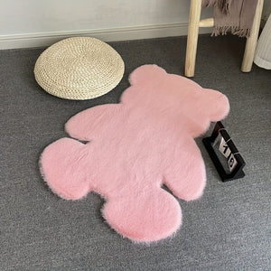 Planet Gates pink / 23.62*35.43in（60*90cm） 1pc Pink Bear Rug, Bear Shaped Area Rug, Teddy Bear Rugs For Bedroom, Cute Soft Fluffy Rug Fuzzy Shaggy Rug Carpet For Kids Teen Girls Room Floor Sofa Living Room