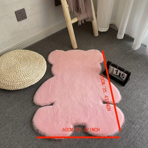 Planet Gates pink / 23.62*35.43in（60*90cm） 1pc Pink Bear Rug, Bear Shaped Area Rug, Teddy Bear Rugs For Bedroom, Cute Soft Fluffy Rug Fuzzy Shaggy Rug Carpet For Kids Teen Girls Room Floor Sofa Living Room