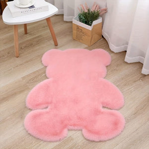 Planet Gates pink / 23.62*35.43in（60*90cm） 1pc Pink Bear Rug, Bear Shaped Area Rug, Teddy Bear Rugs For Bedroom, Cute Soft Fluffy Rug Fuzzy Shaggy Rug Carpet For Kids Teen Girls Room Floor Sofa Living Room
