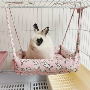 Planet Gates Pink / 23x30cm Warm Rabbits Bunny House Winter Small Pet Hammock Plush Hamster Guinea Pig Cage Hanging Bed Swing Nest Climb Toys Pet Supplies