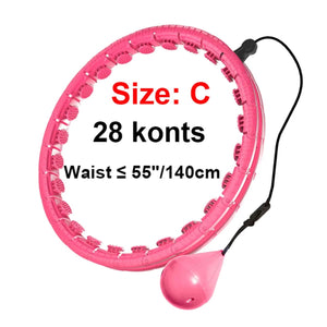 Planet Gates Pink 28 knots Weighted Massage Fitness Circle Hoops Weight Loss Detachable Links ,Exercise Weight Loss Sport Hoop