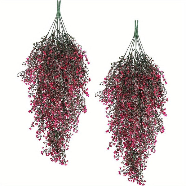 Planet Gates pink 2pcs Premium Oxidation-Resistant Artificial Hanging Plants - Perfect for Indoor & Outdoor Decoration!