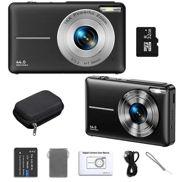 Planet Gates Pink 32G-DC403 HD 1080P digital Camera 2.4 inches Rechargeable Cameras with 16x Zoom Compact Camera 44MP Cameras for kids Girls camera digit