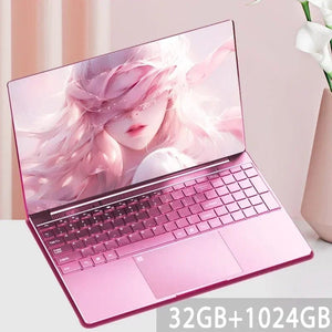 Planet Gates Pink 32GB 1024GB / Intel N5095 15.6"Laptop Intel Celeron N5095 notebook gamer 32GB RAM 2TB SSD Office Study PC Computer Windows 11 1920*1080 Resolution laptop