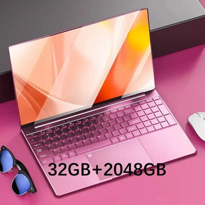 Planet Gates pink  32GB 2048GB / Intel N5095 15.6 Inch Laptop 32GB Ram 2TB SSD Windows 11 Notebook Pc Gamer Intel N5095 Office Computer with Backlit Fingerprint Wifi Camera