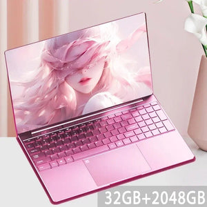 Planet Gates Pink 32GB 2048GB / Intel N5095 15.6"Laptop Intel Celeron N5095 notebook gamer 32GB RAM 2TB SSD Office Study PC Computer Windows 11 1920*1080 Resolution laptop
