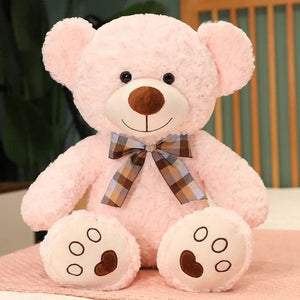 Planet Gates pink / 35cm 35CM Cute Colorful Bow Tie Bear Doll Plush Toy Hug Bear Doll Children Birthday Gift Pillow bear Home Living Room Bedroom