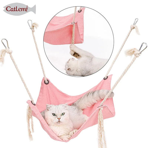 Planet Gates Pink / 40  40 Manufacturers New Products Summer Pet Breathable Cotton and Linen Hammock Cage Swing Cat Litter Cat Hanging Mat Cat Litter