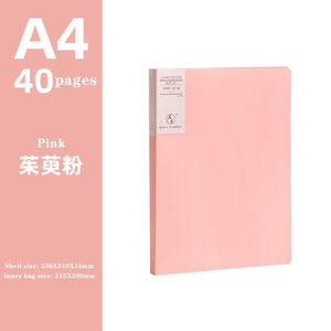 Planet Gates pink 40 pages JIANWU A4 Morandi File Bag 100 Pages Data Book Large Capacity File Folder Portfolio Office Stationery