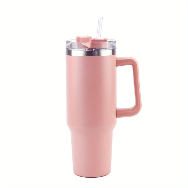 Planet Gates pink / 40oz 1pc 40 Oz Tumbler With Lid And Straw, 18/8 Stainless Steel Vacuum Insulated Travel Mug, Thermal & Lced Coffee Cup, Double Wall Leak-proof Sports Water Bottle For Hot And Cold Drinks