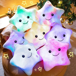 Planet Gates pink  40x35cm Electronic Star Plush Toy Stuffed Soft Star Pillow Doll LED Light Plush Glowing Soft Doll Baby Kid Toys Birthday Gift Home Decor
