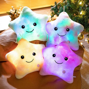 Planet Gates pink  40x35cm Electronic Star Plush Toy Stuffed Soft Star Pillow Doll LED Light Plush Glowing Soft Doll Baby Kid Toys Birthday Gift Home Decor