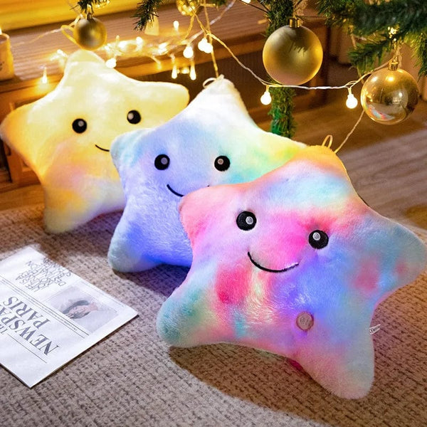 Planet Gates pink  40x35cm Electronic Star Plush Toy Stuffed Soft Star Pillow Doll LED Light Plush Glowing Soft Doll Baby Kid Toys Birthday Gift Home Decor