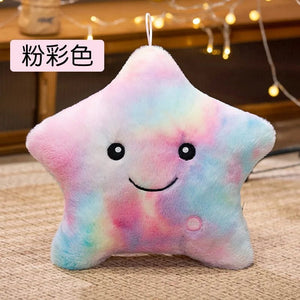 Planet Gates pink  40x35cm Electronic Star Plush Toy Stuffed Soft Star Pillow Doll LED Light Plush Glowing Soft Doll Baby Kid Toys Birthday Gift Home Decor
