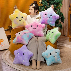 Planet Gates pink  40x35cm Electronic Star Plush Toy Stuffed Soft Star Pillow Doll LED Light Plush Glowing Soft Doll Baby Kid Toys Birthday Gift Home Decor