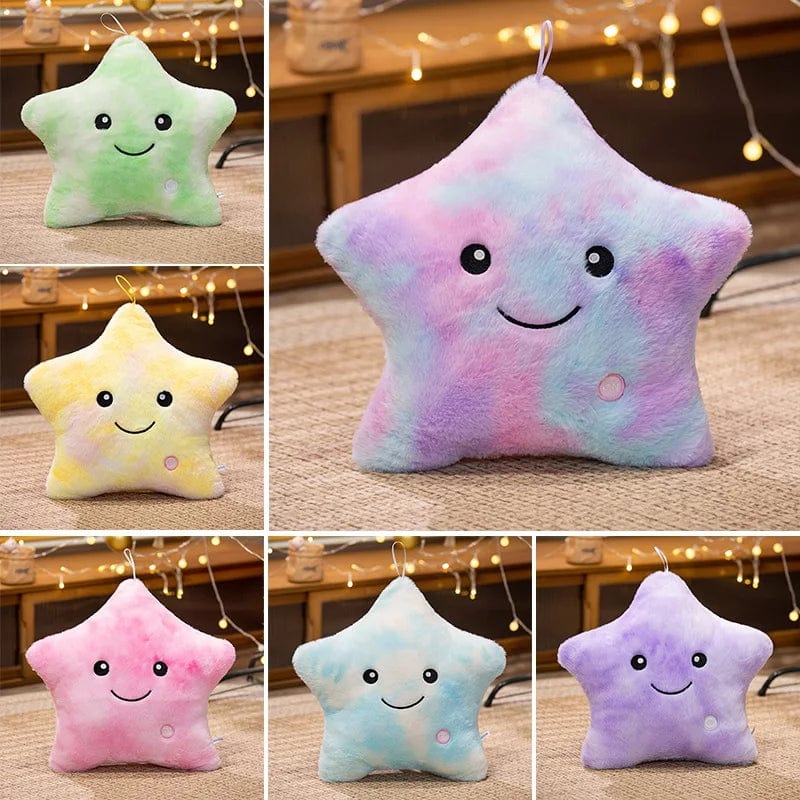 Planet Gates pink  40x35cm Electronic Star Plush Toy Stuffed Soft Star Pillow Doll LED Light Plush Glowing Soft Doll Baby Kid Toys Birthday Gift Home Decor