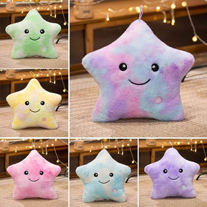 Planet Gates pink  40x35cm Electronic Star Plush Toy Stuffed Soft Star Pillow Doll LED Light Plush Glowing Soft Doll Baby Kid Toys Birthday Gift Home Decor