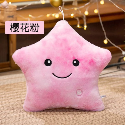 Planet Gates pink  40x35cm Electronic Star Plush Toy Stuffed Soft Star Pillow Doll LED Light Plush Glowing Soft Doll Baby Kid Toys Birthday Gift Home Decor