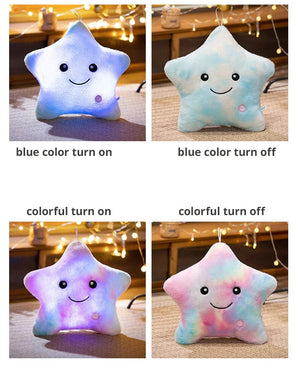 Planet Gates pink  40x35cm Electronic Star Plush Toy Stuffed Soft Star Pillow Doll LED Light Plush Glowing Soft Doll Baby Kid Toys Birthday Gift Home Decor