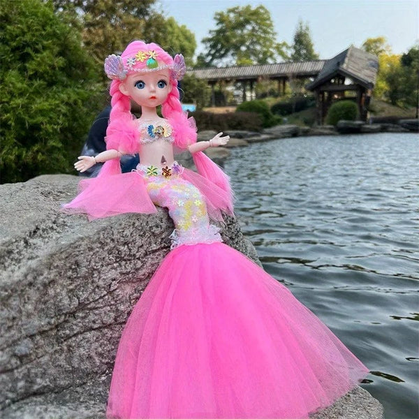 Planet Gates pink 45cm/17.72inch Mermaid Doll Girl Toy Blue Eyed Children's Princess Doll Wedding Dress Doll,Christmas/Halloween/Thanksgiving Gift