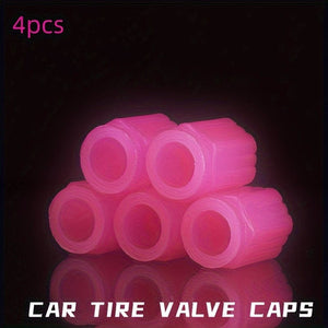 Planet Gates Pink-4pcs 4pcs Luminous Valve Stem Caps, Universal Car Fluorescent Car Tire Valve Caps, Luminous Bicycle Tire Valve Stem Caps, Decorative Car Accessories