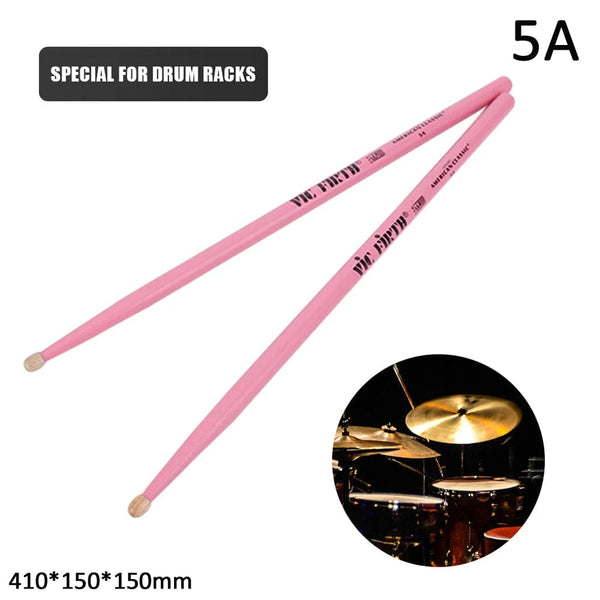 Planet Gates Pink 5A 1 Pair 5A/7A Drumsticks Mallets Jazz Drum Sticks Percussion Consistent Weight and Pitch American Hickory Classic Drum Sticks