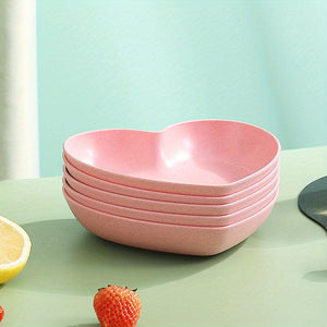 Planet Gates Pink / 5pcs 5pcs, PP Heart Shaped Serving Tray, Fruit Plate, Dessert Plate, Cake Plate, Snack Plate, Pickle Plate, Cake Plate, Kitchen Stuff, Kitchen Supplies