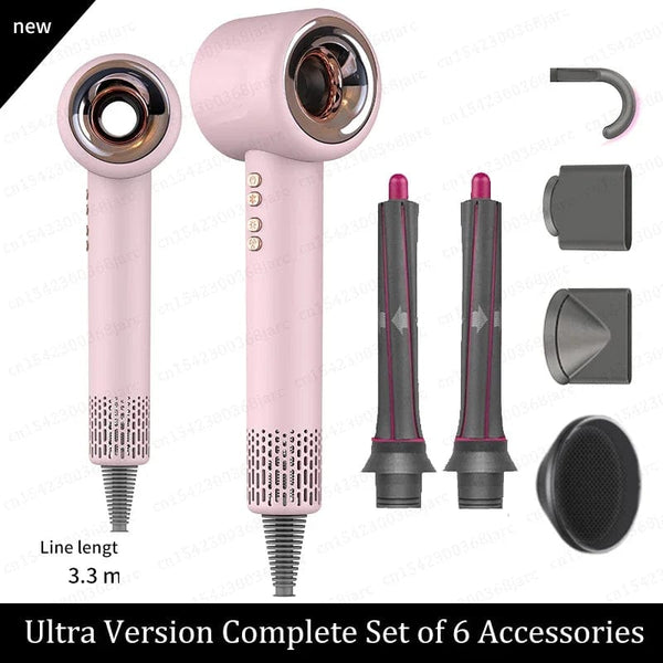 Planet Gates Pink 6 Parts / KR Professional Super Hair Dryer Personal Hair Care Styling Negative ion Salon Tool Constant Anion Electric Leafless Hair Dryers