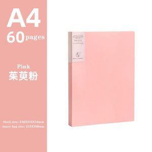 Planet Gates pink 60 pages JIANWU A4 Morandi File Bag 100 Pages Data Book Large Capacity File Folder Portfolio Office Stationery