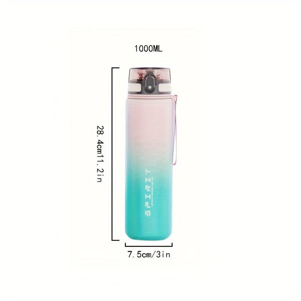 Planet Gates Pink / 650ML 1pc 650ml/1000ml Large Plastic Portable Water Bottle, Leakproof Gradient Water Cup For Outdoor Fitness Sports Camping Travel