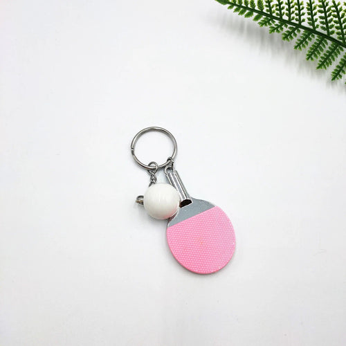 Planet Gates Pink 7 Colors Cute Ping Pong Racket Pendants Souvenir Table Tennis Ball Key Chain Ball Sports Fans Key Ring Gift Ornament Accessories