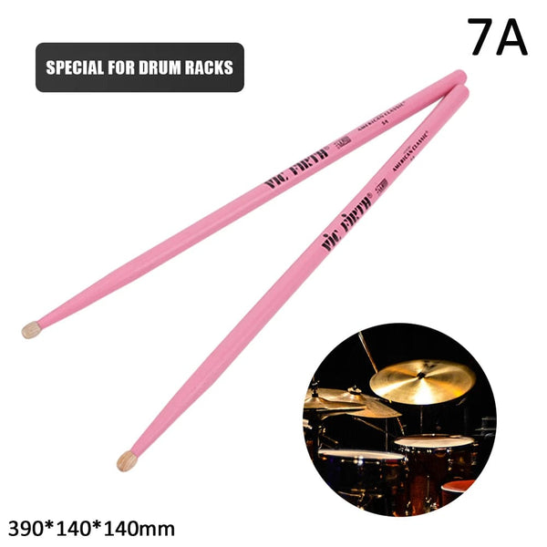 Planet Gates Pink 7A 1 Pair 5A/7A Drumsticks Mallets Jazz Drum Sticks Percussion Consistent Weight and Pitch American Hickory Classic Drum Sticks
