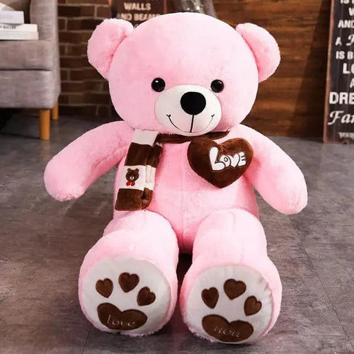 Planet Gates pink / 80cm High Quality 4 Colors Teddy Bear With Scarf Stuffed Animals Bear Plush Toys Doll Pillow Kids Lovers Birthday Baby Gift