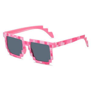 Planet Gates Pink 9 colors Fashion Sunglasses Kids cos play action Game Toy Minecrafter Square Glasses with EVA case   gift  beach toys vacation