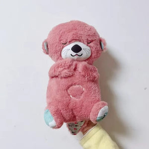 Planet Gates Pink Baby Pacify Breathing Rabbit Doll Soothes Otter Plush Toy Children Soothing Music Sleep Companion Toy Bear Stuffed Gift for Kids