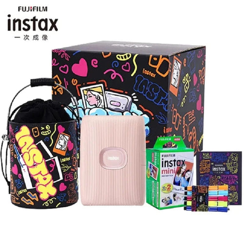 Planet Gates Pink bag film sets Original Fujifilm Instax Mini Link 2 Printer Instax Photo Camera Printers For Smart Phone App Film Machine New Fujifilm Camera
