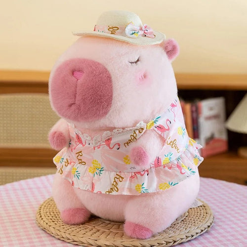 Planet Gates Pink Beachwear Capybara Plush Toy Cute Simulation Yellow Duck Swim Ring Capibara Kawaii Stuffed Animals Birthday Travel Gifts