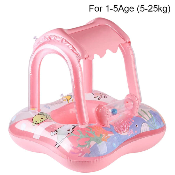 Planet Gates Pink Bell 1pc Pool floats with canopy for Kids, Toddler Infant Pool Float for Baby,Swimming Ring Floaties for Pool,Beach Toys for Party