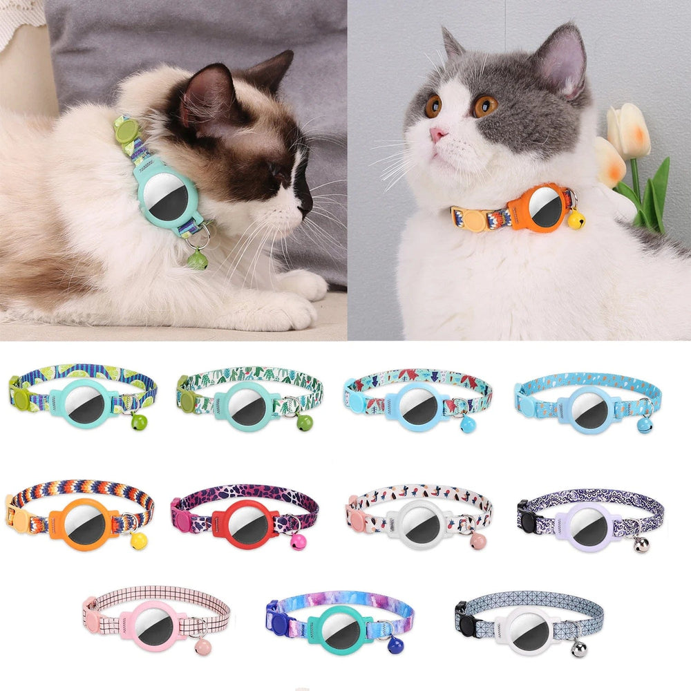 Planet Gates Pink Cat Collar for Airtag Silicone Pet Collar Personalized Necklace for Kitten Puppy with Bell Without Airtag Pet Accessories