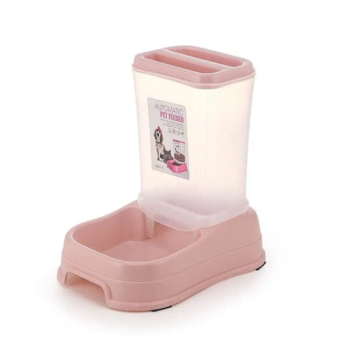 Planet Gates Pink Cat Pet Automatic Feeder Drinking Bowl Large Capacity Dog Combination Grain Storage Bucket Pet Feeding Bowl Pet Supplies