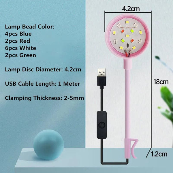 Planet Gates Pink / CHINA USB Aquarium Light 3W 5V LED Waterproof Fish Tank Lighting Underwater Fish Lamp Aquariums Decor Plant Lamp Mini Fish Tank Light