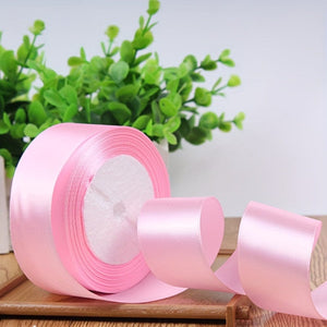 Planet Gates Pink Color / 4 Cm 40mm Silk Satin Ribbon for Crafts Handmade DIY Gift Wrap Party Wedding Decorative Bouquets Cake Decor Material Short Eye Catching