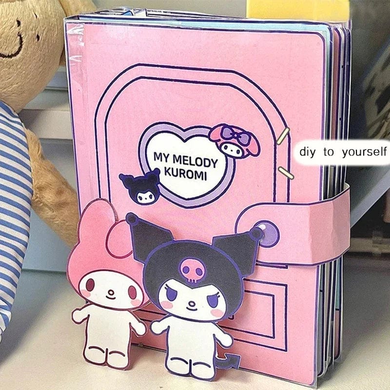 Planet Gates Pink DIY Sanrio Book Kuromi Cinnamoroll Toy Book Homemade Complete No-Cut Quiet Book Handiwork Montessori Educational Toddler Game