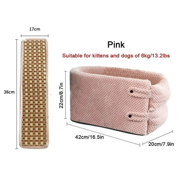 Planet Gates Pink Dog Car Seat Pet Supplies Travel Bags for Dogs Cats Portable Car Central Console Dog Car Seat Bed Carrier Safety Cat Accessories